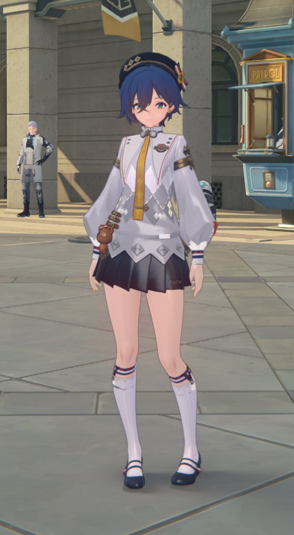 铃 乳胶制服与高跟鞋
